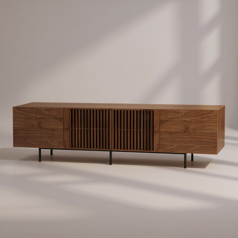 Banvra Mid-Century Modern TV Stand with 4 Storage Cabinets for Living Room
