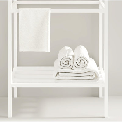 24'' Freestanding Bathroom Iron Shelves Without Basin In White - Storage Shelf & Towel Rack Strong And Construction Material With Attractive Appearance