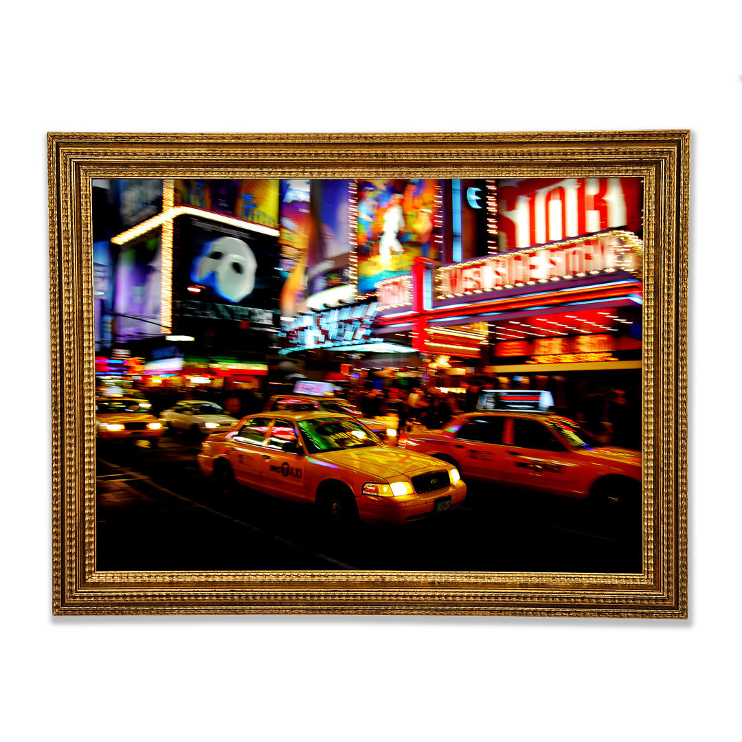 New York City Broadway Cabs - Einzelne Bilderrahmen Kunstdrucke