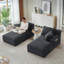 Canapé modulaire 69 po Cloud, méridienne en forme de L avec méridienne en forme de R avec assise profonde et confortable canapé 2 places pour salon moderne (tissu moelleux), noir-1168452086