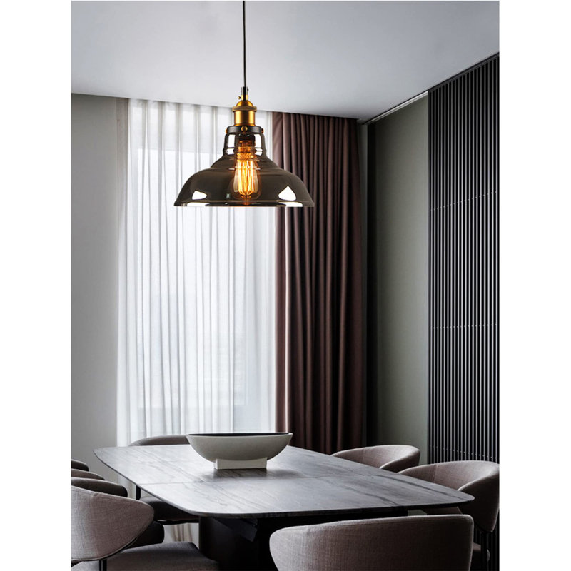 URBNLIVING 1 - Light Single Pendant, Smokey Grey