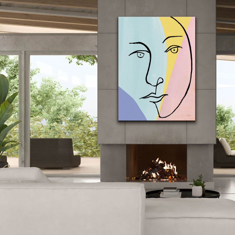 «Ink Women 4 Colorblock Pastel» par Sue Schlabach, art mural sur toile, H 54 po x l 40 po x P 1,5 po