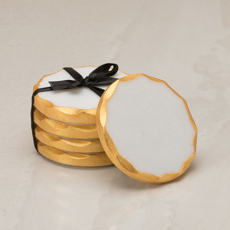 Rubber Round 4 Piece Coaster Set