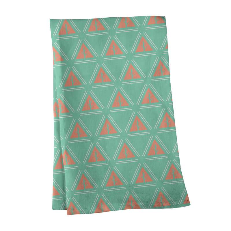 Theo Nath Tea Towel Kitchen Towel, White/Green/Orange, Cotton Twill
