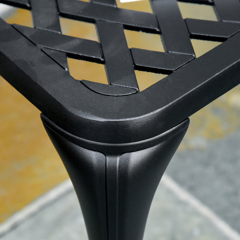 Kayser 2-Seater Cast Aluminium Garden Bench Chair w/ Ergonomic Armrest