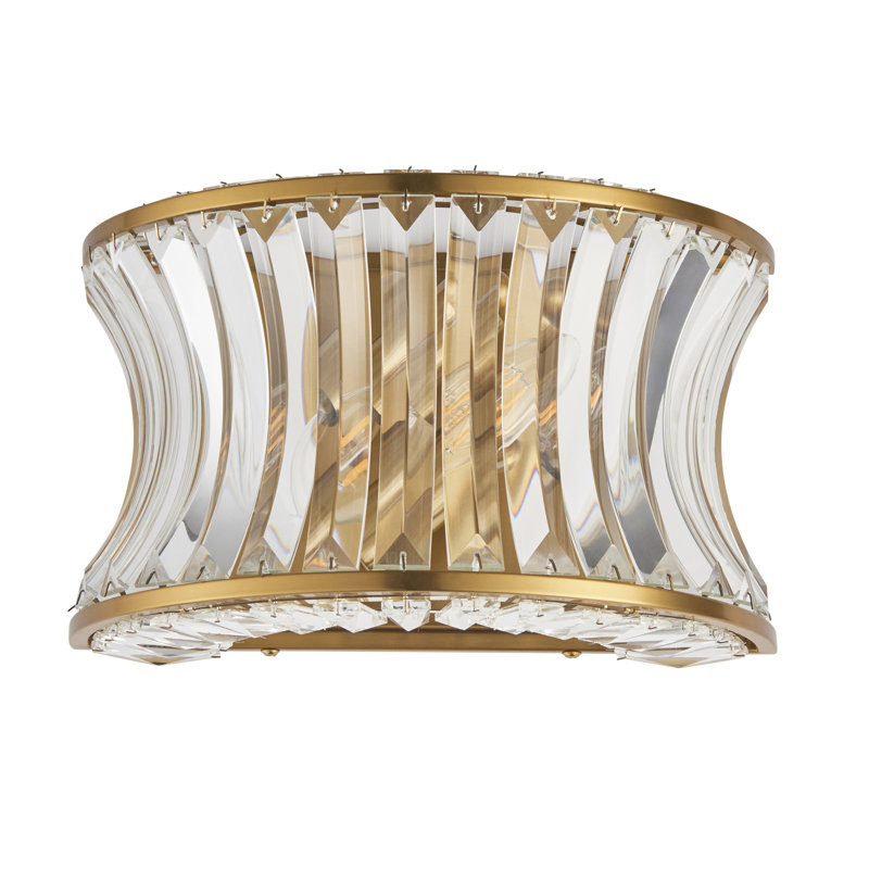 Annalysa Flush Mounted Sconce, Warm Brass Plate