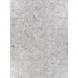 Natural Hide Cowhide Geometric Area Rug in Ivory