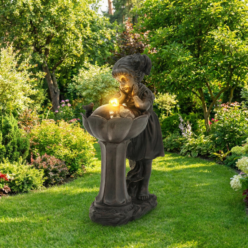 Outdoor Fountain with Lights