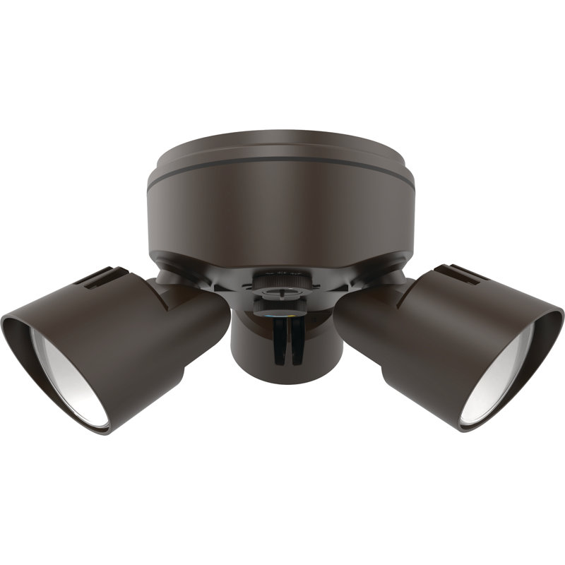 Dark Bronze Industrial LED Security Floodlight with Adjustable Heads