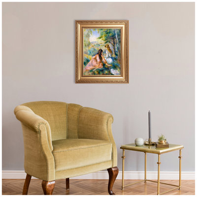 In the Meadow by Pierre-Auguste Renoir Painting Reproductions World Classic Reproductions For HomeDecor,Gold Frame