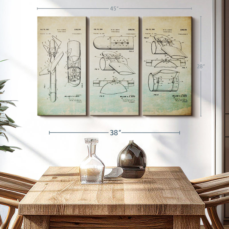 Impression sur toile Guidé Missile, H 28 po x l 45 po x P 1,25 po