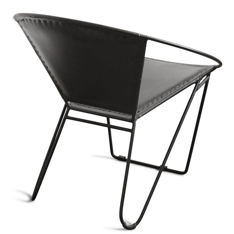 Fauteuil d'appoint en cuir Arcline - noir