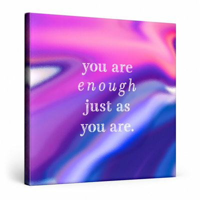 You Are Enough Just as You Are — Aged Parchment Letterpress Canvas Wall Art