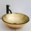 16.5" Glass Circular Vessel Bathroom Sink with Pop-Up Drain and Faucet-118628272