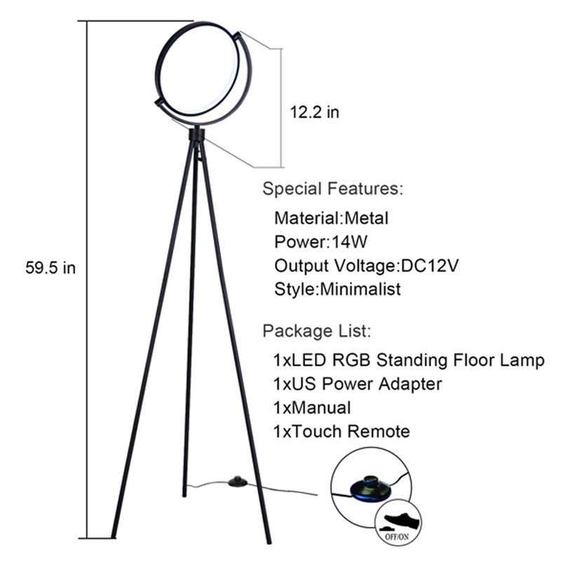 Lampe trépied 17 po Antaneice