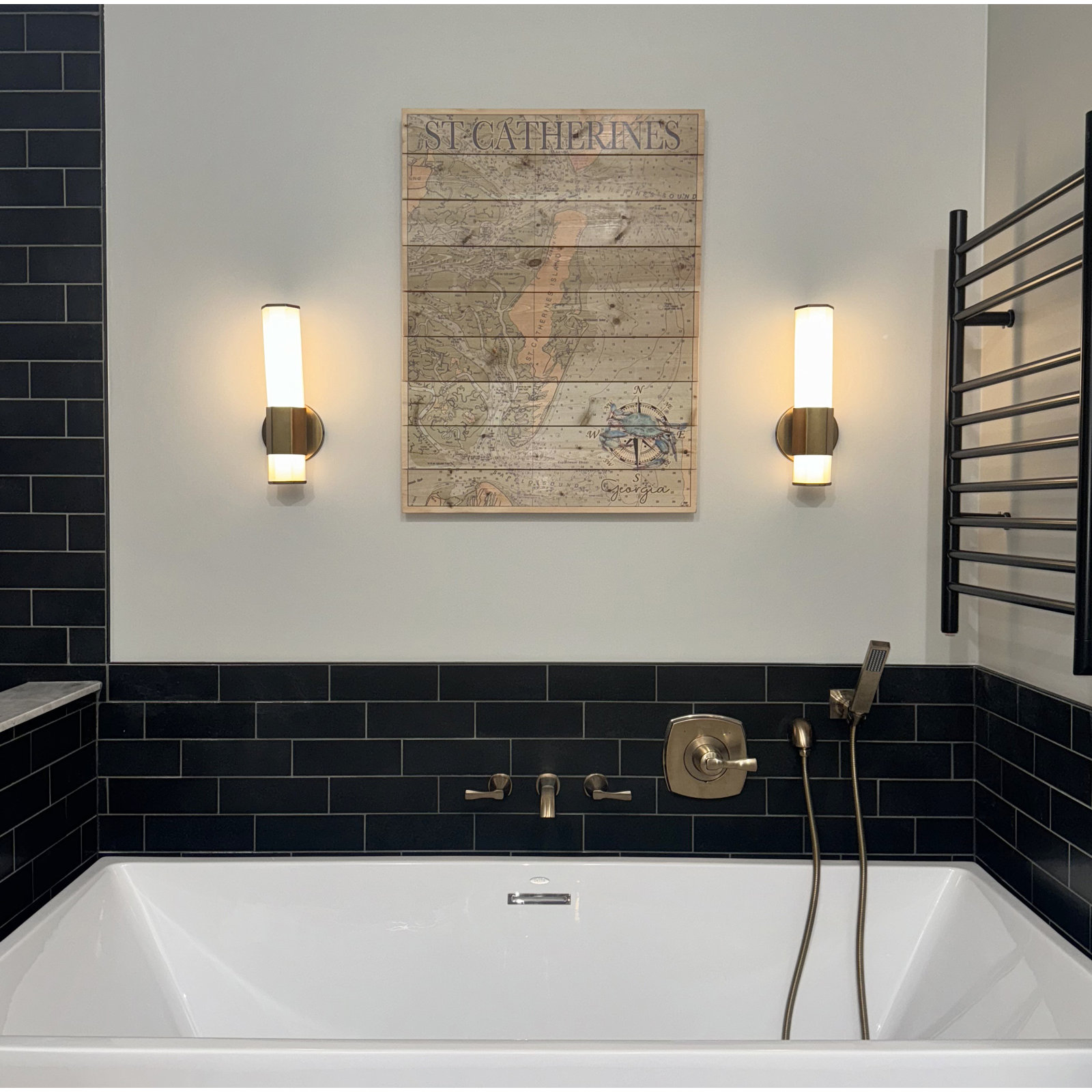 Belden Single Frosted Dimmable LED Bath Sconce, Heritage Brass