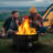 Prayas Protable Propane Fire Pit, Gas Fire Pit with Lid-2063221279