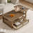Coffee Table With 1 Storage Shelf And 1 Rattan Drawer-995209046