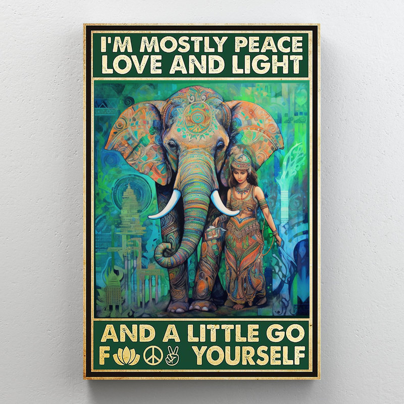 Im Im Peacely Love And Light On Canvas, impression, H 36 po x l 24 po x P 1,25 po