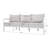 Contour 75.8" Modern Curved Outdoor Aluminum 3-Seater Sofa with Cushions-125962972