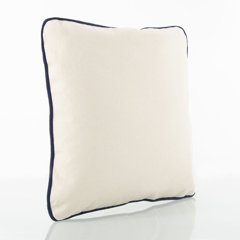 Taie d'oreiller 12 x 12, Naturel / bleu marine