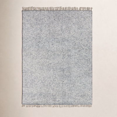 Swifton Gray Hand-Knotted Striped Wool Rug