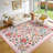 Floral Pink Rugs for Living Room Bedroom 8x10 Farmhouse Washable Area Rugs Soft Stain Resistant Carpet Non Slip Non-Shedding Low-Pile Large Carpet for Home Office Decor-1633875111