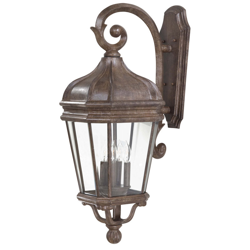 Lanterne murale d'extérieur 4 lumières Jesusa, Rouille rétro