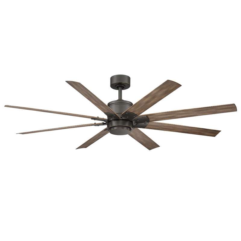 Renegade 8 - Blade Outdoor Integrated LED Smart Standard Ceiling Fan with Remote Control and Light Kit Included, 52", 3000K