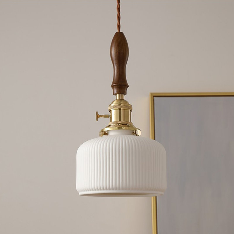 Lampe suspendue en céramique avec laiton