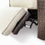 Fauteuil inclinable d'extérieur, fauteuil inclinable réglable automatique en osier avec coussin confortable, structure en osier toutes saisons et coussin beige