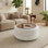 Table basse ronde avec rangement
