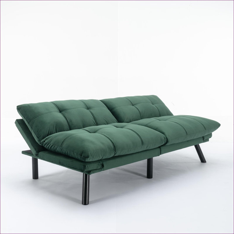Canapés-lits | Canapé-lit pliant convertible 2 places moderne, idéal pour les petits appartements, capacité de 800 lb | Émeraude | Rembourré