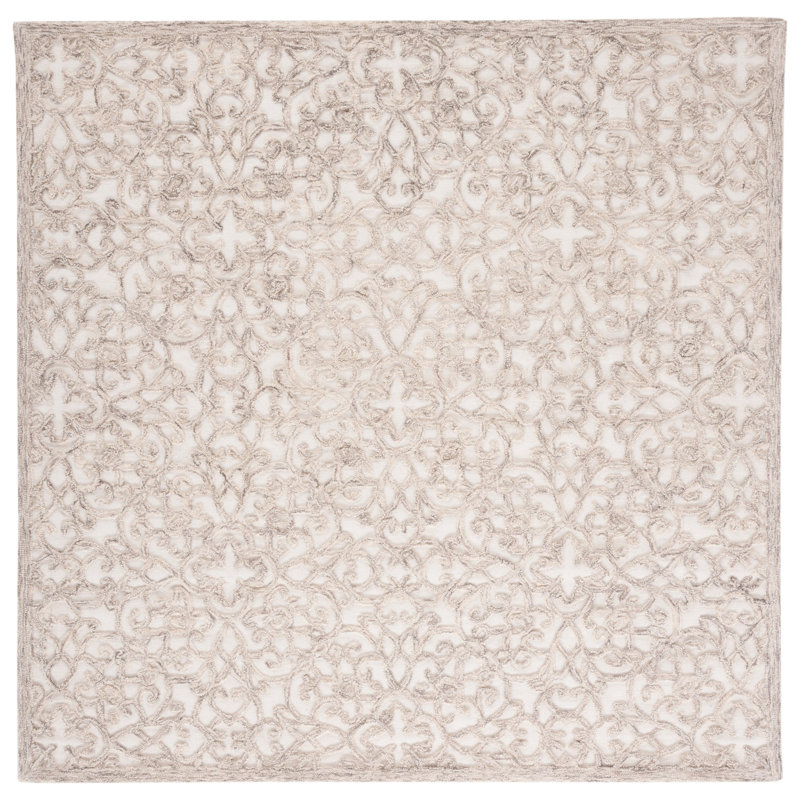 Sarina Trace Hand Tufted Wool And Cotton With Latex Abstract Rug, Square 6'