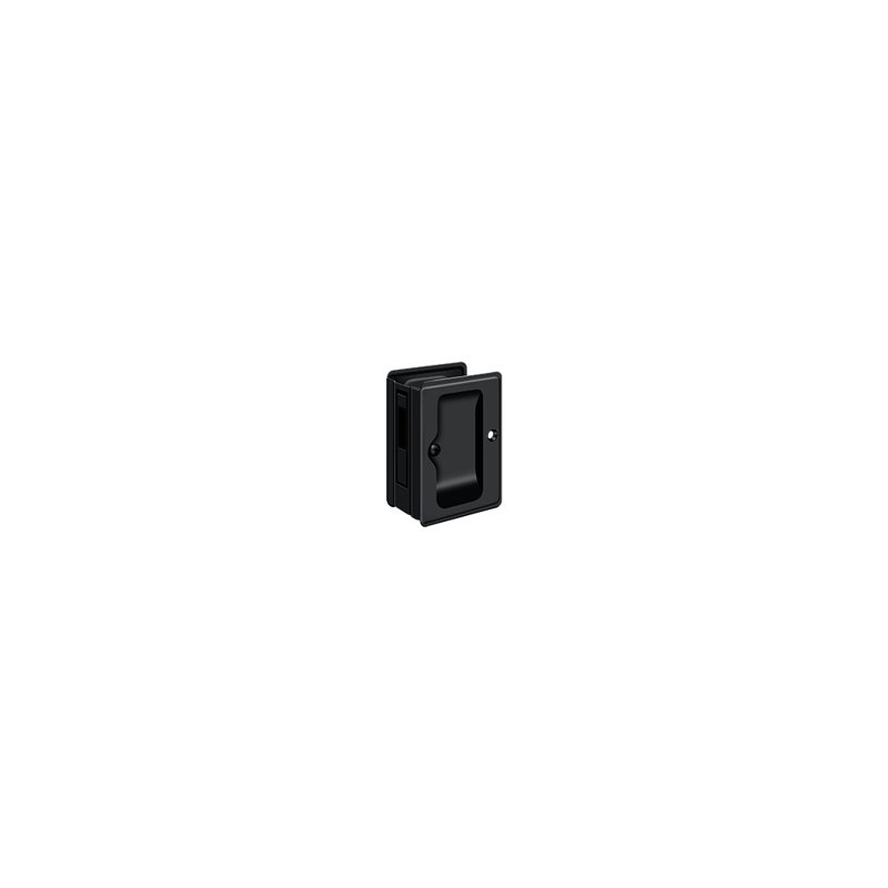 Deltana SDAR325U26 HD Pocket Lock, Adjustable, 3-1/4" x 2-1/4" Sliding Door Receiver in Polished Chrome, Black
