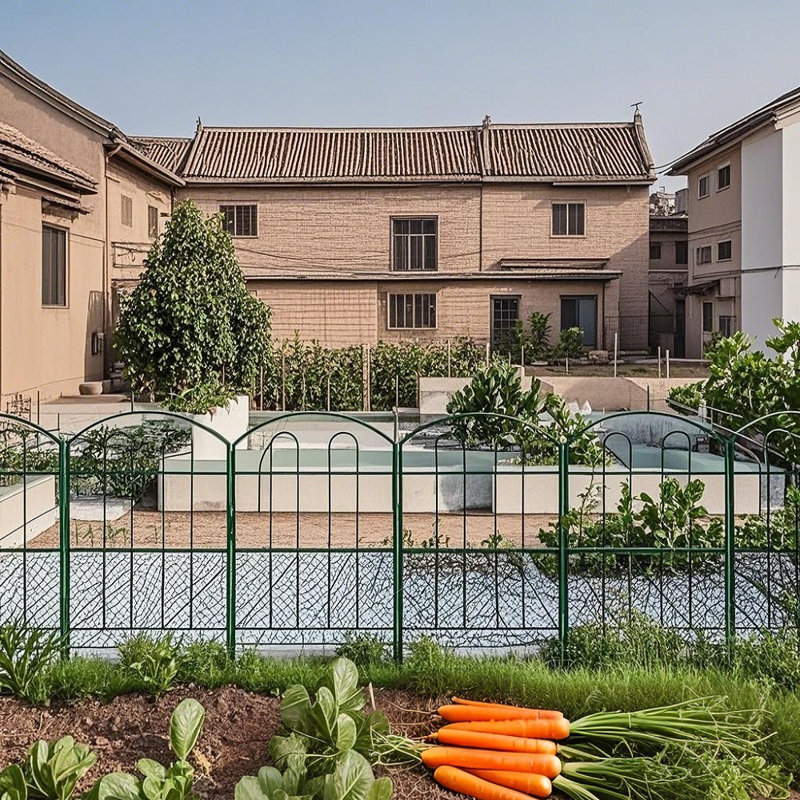 10 PC 12,6 pouces * 24,4 pouces arqué extérieur clôture de jardin en métal à l'épreuve de la rouille