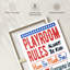 «Playroom Rules» sur toile-1912889353