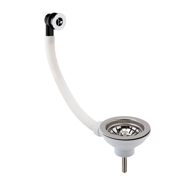 12cm Basket Strainer Waste With Overflow, Chrome