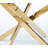 Round Dining Table With Cross Metal Leg And Glass Top-1396574356