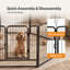 Dog Pen 8 Pcs Steel 60cm Foldable Indoor Outdoor Pet Enclosure Black-1992768155