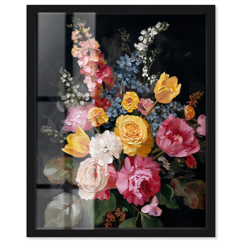 «Garden Richness I Shadowbox Print», art mural par Art Remedy, H 46 po x l 37 po, Noir
