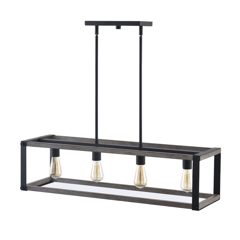 Luminaire suspendu noir mat à 4 lumières Doneisha