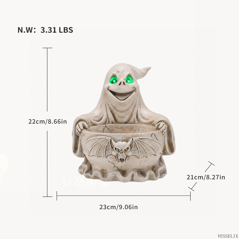 Figurine de bol d'Halloween avec lumière DEL