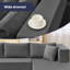 Canapé modulaire surdimensionné en forme de L surdimensionné, méridienne droite, siège profond en velours côtelé avec combinaison libre, gris foncé-831532924