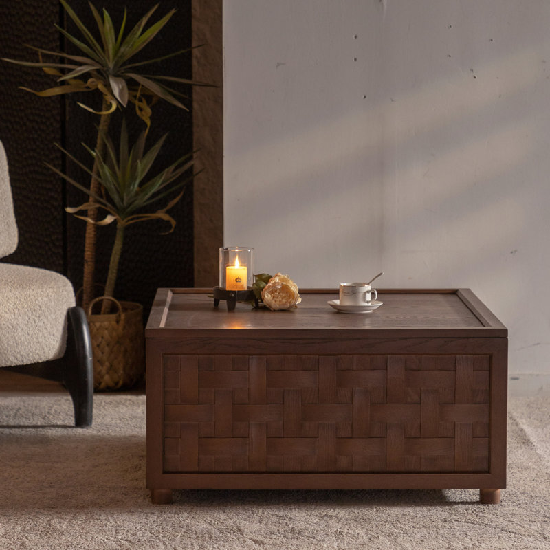 Table basse avec rangement, grande table basse carrée pour le salon