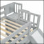 Structure de lit en bois avec glissière et escalier de rangement, fabrication en bois de pin durable pour les chambres d'enfants-2066306849