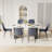 Marble texture 70.9 "Rectangular Dining Table Set-55343820-55343818-55214779