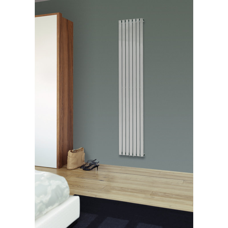 Lourdes Horizontal And Vertical Designer Radiator, Chrome, 180cm H x 37.4cm W x 4.8cm D