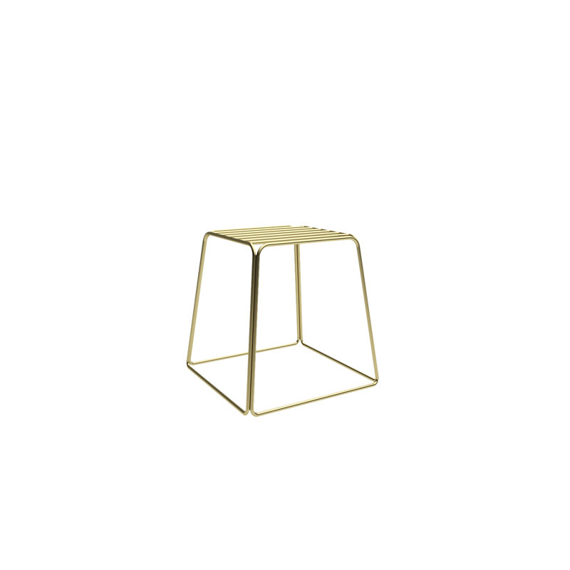 Ashat Steel Accent Stool, Gold