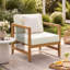 Chaises longues de patio modernes, fauteuil en bois d'acacia pour jardin